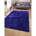 Glitzy Rugs 5 x 8 ft. Hand Tufted Shag Polyester Solid Rectangle Area RugBlue UBSK00111T0003A9